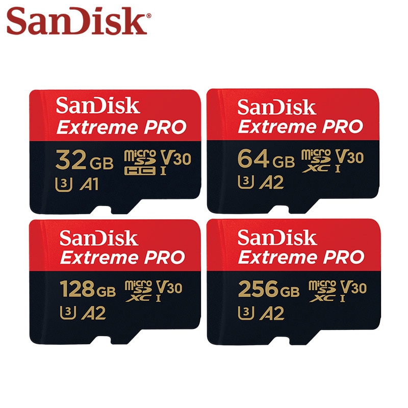 100%  SanDisk ޸ ī Extreme PRO V30 32GB A1 64GB 128GB 256GB A2 ũ SD ī U3 UHS-I TF ī